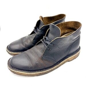 Clarks Originals Desert Boot Mens 8.5 Dark Brown Beeswax Tumbled Leather‎ Chukka
